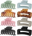 Set of 8 large matte hair claw clips in various colors for women's hair styling - 8-Piece Geometric Set 9cm/8.5cm