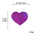 Purple heart sequin embroidery patch measuring 8.7cm by 7.2cm for DIY clothing decor - Purple Heart*Large Size (Laser) #17