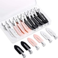 Minimalistische 6cm Haarspangen Set in Schwarz Rosa und Weiß mit praktischem Aufbewahrungsetui - 10 Schwarz+5 Rosa+5 Weiß / Dreifarbig Box-Set (20 Stk)