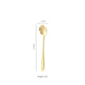 Cucchiaio da dessert dorato in acciaio inox a forma di fiore di ciliegio, 127 mm - Corto Oro Fiore di Ciliegio