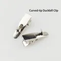 Set of 2cm silver metal duckbill alligator clips for hair styling and DIY accessories - 2.5cm Silver Curved Duckbill Clip