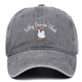 Berretto da baseball grigio scuro lavato con ricamo Silly Goose Club in stile vintage - Grigio