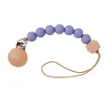 Baby pacifier clip with purple silicone beads and octagonal beech wood in color 42# - Style 42 Blue Fruits