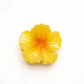 Large gradient yellow hibiscus flower hair claw clip with a glossy resin finish - Yellow Orange Hibiscus [8cm Large]