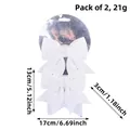 Lot de 2 nœuds de Noël blancs scintillants avec paillettes pour décoration de sapin - 2 Pcs/Paquet / Blanc