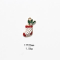 Detail of Christmas stocking pendant 17x23mm with red enamel and rhinestone for DIY jewelry - No.5 Rhinestone Christmas Sock