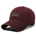 Vintage washed burgundy baseball cap with embroidered FDXS logo and cotton twill fabric - Adjustable / Burgundy