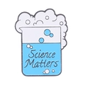 Pin de esmalte Science Matters con un vaso de química azul y burbujas blancas - Science Matters Vaso de Precipitados Azul