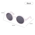 White frame pet sunglasses with dark grey lenses and precise frame size specifications - White Frame Black Lens