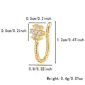 Golden twist U-shaped nose ring with star-shaped zircon cluster and size labels - Twist Flower - Gold