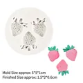 Molde de silicona de fresa con 3 cavidades para resina y decoración de tartas y dulces - 1# Serie de Fresas / Gris