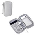 Light gray multi-layer digital accessories pouch with mesh pockets and elastic straps - Single Layer / Gray