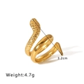 Snake wrap ring in 18k gold plated stainless steel with detailed scale texture - NB-R2023002/Wrap Around / Gold