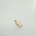 Pendente rettangolare placcato oro 18K con intarsio in conchiglia naturale bianca - Rettangolo - Oro (Conchiglia Bianca)