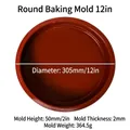 Große runde 12-Zoll-Backform aus rotem Silikon mit detaillierten Größenmarkierungen - Runde Kuchenform 12 Zoll Kaffeebraun