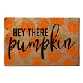 Paillasson rectangulaire en fibres avec citrouilles oranges et texte décoratif - 50*80cm / Halloween-9