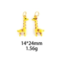 Detail eines Giraffen-Schmuckanhängers, 14x24mm Größe, gelb mit braunen Flecken - Nr. 6-Giraffe