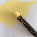Vibrant yellow heavy-color oil pastel with smooth texture on textured art paper - Ivory