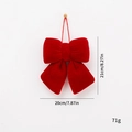 Fiocco di Natale in velluto rosso con misure 20x21cm per decorazione dell'albero - 20cm / Rosso
