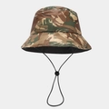 Detail of camouflage outdoor bucket hat with adjustable windproof drawstring and cord lock - Camouflage / M (56-58cm)
