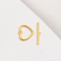 Chiusura a ginocchiera OT a forma di cuore dorato in argento S925 per collane e bracciali - Oro Cuore