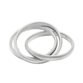 Three-layer silver stainless steel spring bangle with a minimalist industrial design - Steel Independent Multi-loop Bracelet (CK1181)