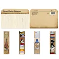 Vintage style magnetic bookmark set featuring retro musical and artistic illustrations - Vintage Reading Magnetic Bookmark Light Series CXSQ092