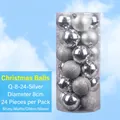Lot de 24 boules de Noël argentées brillantes et mates, décorations de 8 cm de diamètre - 8cm (Lot de 24) / Argent