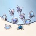 Detailed view of colorful Saturn planet pendants with rhinestones for DIY jewelry making - Style 13-Multicolor Saturn