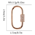 Rose gold screw lock pendant with diamond inlay showing dimensions 2.9cm by 1.7cm - Rose Gold Oval Style (DBN007-4)