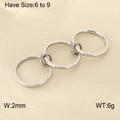 Polished silver triple interlocking trinity ring in stainless steel sizes 6 to 9 - US 7