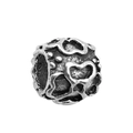 Vintage silver alloy heart bead charm for DIY bracelet and necklace jewelry crafting - Round Flower 7x8mm