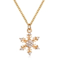 Squisita collana a fiocco di neve dorata con strass scintillanti e catena delicata - Oro (3372)