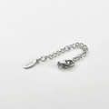 Detail of silver stainless steel extender chain with lobster clasp and S.steel tag - Oval Tag / Silver