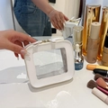 Witte doorzichtige cosmetische tas met rits, minimalistisch transparant make-up etui voor reis. - Dubbelzijdig Wit