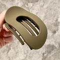 Matte olive green large hair claw clip with a frosted finish for thick hair styling - Deep Coffee Large Hair Clip