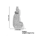 Ciondolo lettera L in argento con zirconi cubici, altezza di 3,0 cm per collana - Pendaglio argento lettera L