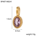Macro detail of lavender zircon pendant with 1.5cm length measurements on white background - BP48714B2A1 / Purple