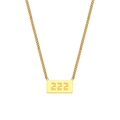 Collar de acero inoxidable bañado en oro 18K con colgante de número de ángel 222 - Collar Con Número De Ángel 222