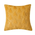 Yellow plush Christmas tree pillow cover with decorative sequins and soft texture - Ginger Yellow
