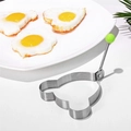 Molde de acero inoxidable para huevos con forma de oso y mango verde para desayunos - Estilo de oso