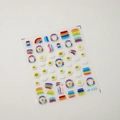 Matte 3D-Nagelsticker mit Regenbogen- und Smiley-Mustern, Modell M-122 für Nageldesign - Regenbogen Smiley 3D Relief Stil (M-122)