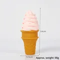 Realistic 14cm pink and yellow artificial ice cream cone model for dessert shop display - Standard Type / Light Pink