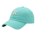 Casquette de baseball en coton bleu tiffany avec écusson lettre R brodé en blanc - Adulte Réglable / Bleu Sarcelle