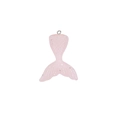 Detailed view of a pink gradient resin mermaid tail pendant with glitter and a metal loop - Pink with Glitter Style (5号色)