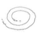 Silver stainless steel beaded eyewear chain with non-slip clear silicone loops - Thick Silver Round Bead Style (KSC111-Z)