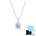 S925 sterling silver moissanite necklace with GRA certificate and blue gift box - 925 Silver / S925 Silver Moissanite Pendant 1ct with GRA Certificate & Gift Box