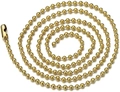 Elegant gold titanium steel bead chain necklace for couples in a spiral arrangement - Ball Chain 2mm*60cm / Gold