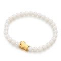 Pulsera minimalista de perlas con dije de cerdito dorado y cordón elástico - Cerdo Dorado (KB153880-Z) / Dorado