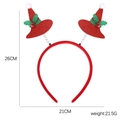 Serre-tête de Noël avec chapeaux rouges pailletés et feuilles vertes pour fête festive - Style H (Double Chapeau Pointu à Paillettes)